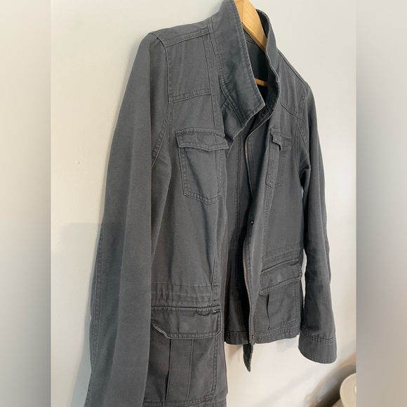 2/$20 Vintage Merona Grey Military Coat. Unisex. Size Medium.Light weight casual - Picture 4 of 6